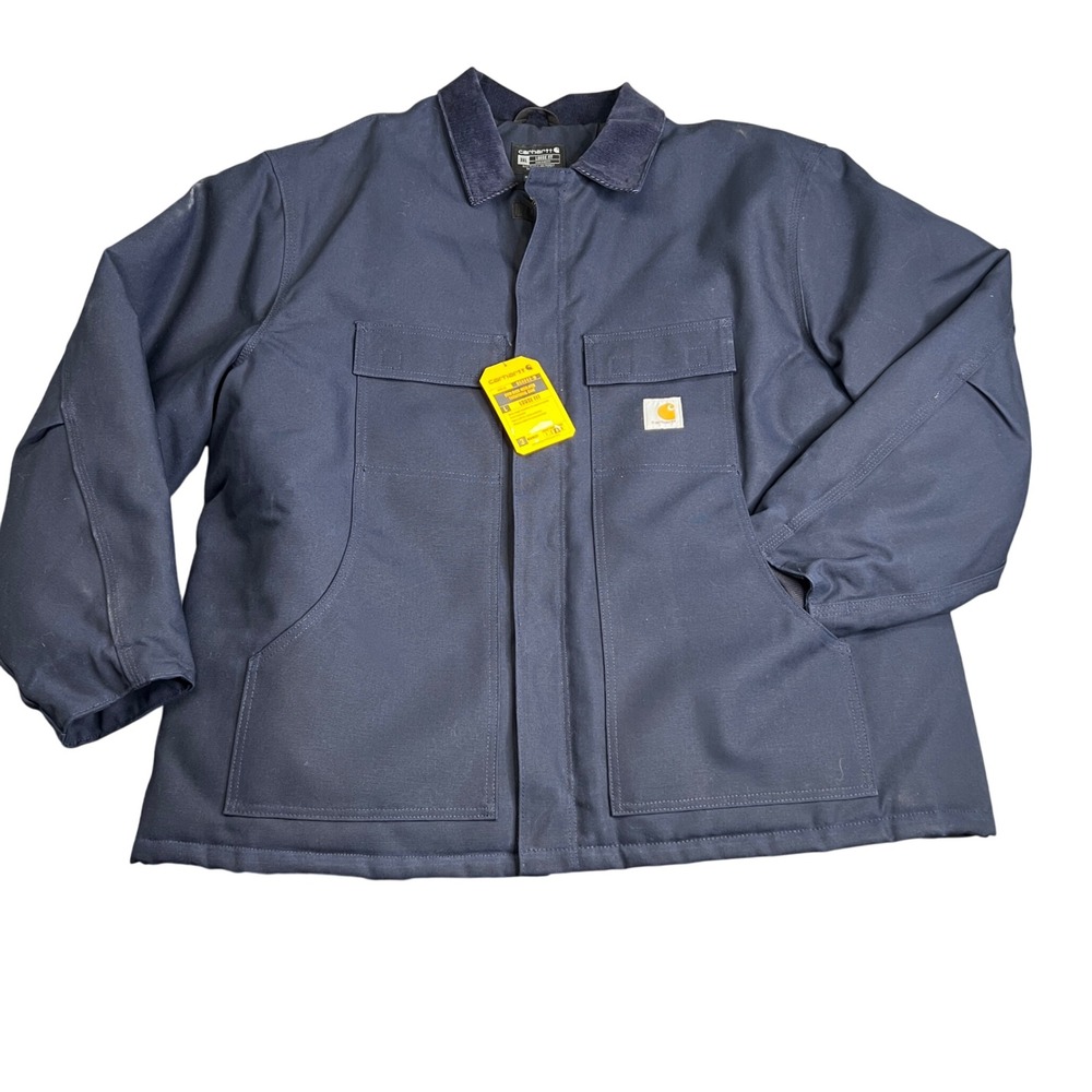 Carhartt Mens OC0003-M Navy Firm Duck Insulated Traditional Coat 3XL Loose Fit